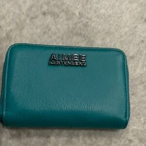 Aimee Kestenberg Teal Zip-Around Card Wallet
